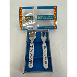 Vintage Disney 1984 Dinnerware Set Spoon & Fork In box